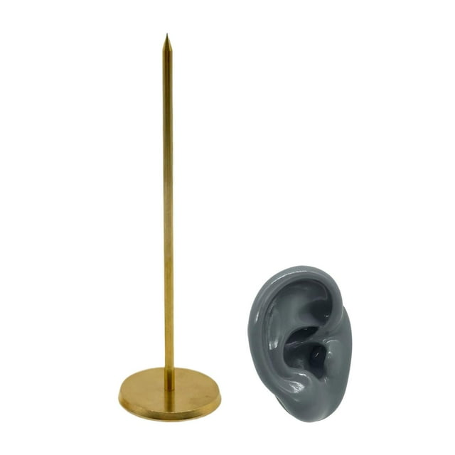 Estante de exhibición de pendientes, organizador de joyas, soporte de perno modelo de oreja, soporte de pendientes estable, decoración de mesa de esca Gris derecho