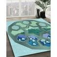 thumbnail image 2 of Ahgly Company Indoor Rectangle Patterned Tiffany Blue Area Rugs, 7' x 10', 2 of 6