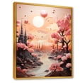 thumbnail image 2 of Designart "Peach Castle On The Puffy Skyline" Abstract Landscape Floater Framed Wall Decor, 2 of 5