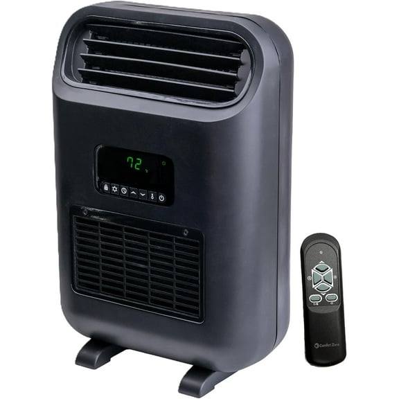 Comfort Zone 1500W Electric Wall Heater with LCD Display, Remote & ECO Mode
