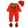 thumbnail image 2 of Odeerbi Newborn Two-piece Set Toddler Boys Girls Pumpkin Outfits Baby Clothes Kids Playsuit Jumpsuit Romper Orange, 2 of 9