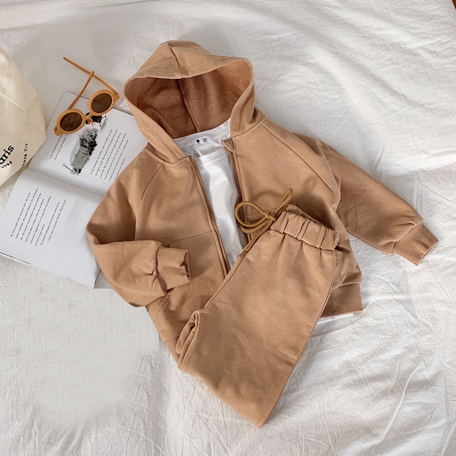 TJAZFJPA 70S Outfits for Kids Boys Girls Boys Tracksuit Athletic Sweatsuits Pullover Hoodie 2 Pieces Kids Sweatshirt and Jogger Sweatpants Outfits Set Toddler Clothes for Boys Summer Sets
