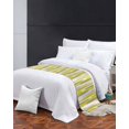 thumbnail image 2 of Bed Runner Scarf Cal King Size, Yellow Gray Stripes Stain Bed Runners & Scarves for Foot of Beds, Watercolor Modern Abstract Minimalist Decorative Bedding Runner Scarf for Hotel 102 x20 Inch, 2 of 6
