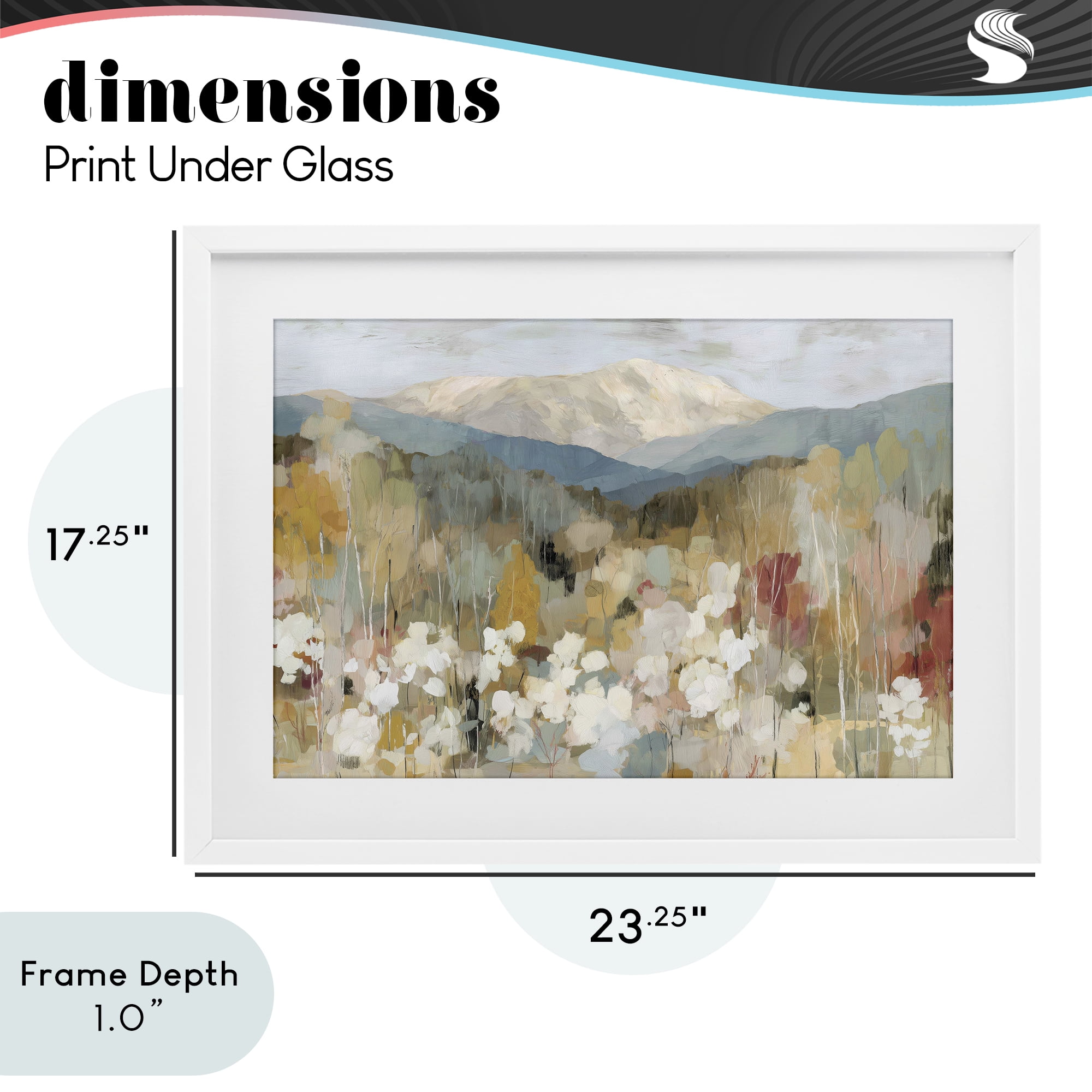 Stupell Industries Autumn Mountain Meadow White Framed Print Under Glass, design by Chromatic Storm Studio