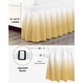 thumbnail image 3 of Yellow and Bed Skirt Queen Size 18" Drop White Gradient Ruffled Wrap Around Bed Skirts Adjustable Elastic Bedskirt Dust Ruffle for Queen Size Bed, 3 of 7