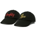 thumbnail image 4 of DALIX Naughty n Nice Christmas Hat Set Womens Matching Embroidered Cap in Black, 4 of 7