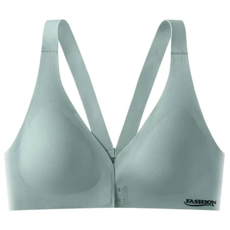 SMihono Women s Sleeveless Front Closure Bras Push Up Wireless Bralettes Comfort Micro Crop Plunge Bra (Blue XXL )