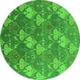 thumbnail image 1 of Ahgly Company Indoor Round Oriental Green Industrial Area Rugs, 3' Round, 1 of 4