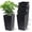 black, variant on Huisuilinss Tall Planters For Outdoor Plants,Set Of 4 Tapered Pots,16" Resin Flower Pots,Plant Pots With Drainage Holes＆Water Level Monitor＆Inner Bucket For Garden Porch Patio Indoor