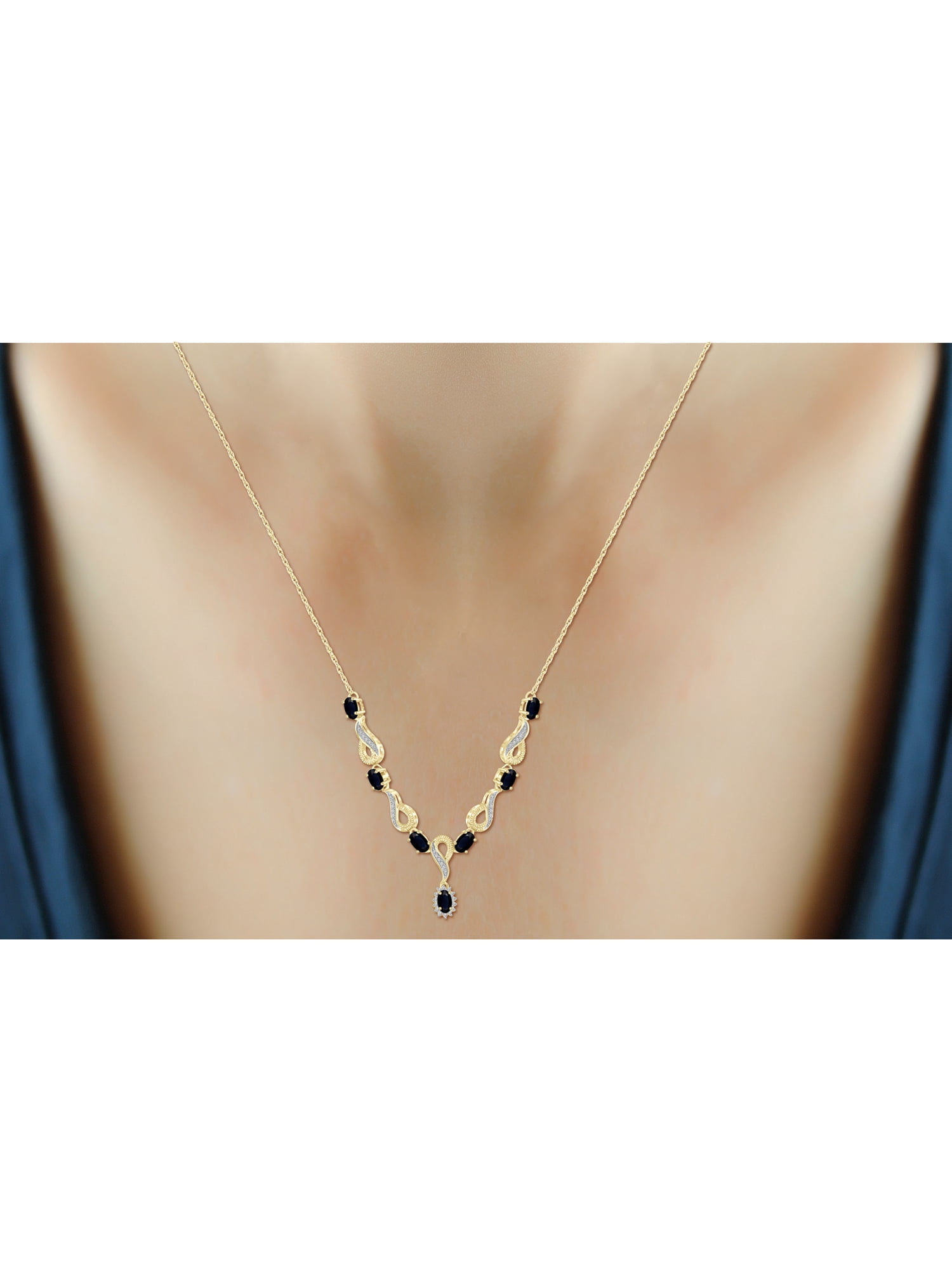 JewelersClub 4.00 Carat T.G.W. Sapphire And White Diamond Accent 14k Gold Over Silver 4-Piece Jewelry set