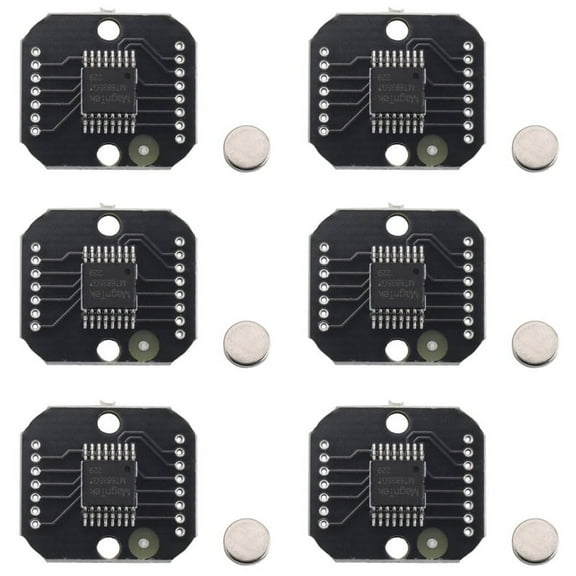 6X MT6835 Magnetic Encoder Module PWM/SPI Brushless Motor 21BIT Encoder Can Replace AS5048,6 x Magnetic encoder 6 x Magnet,Purple