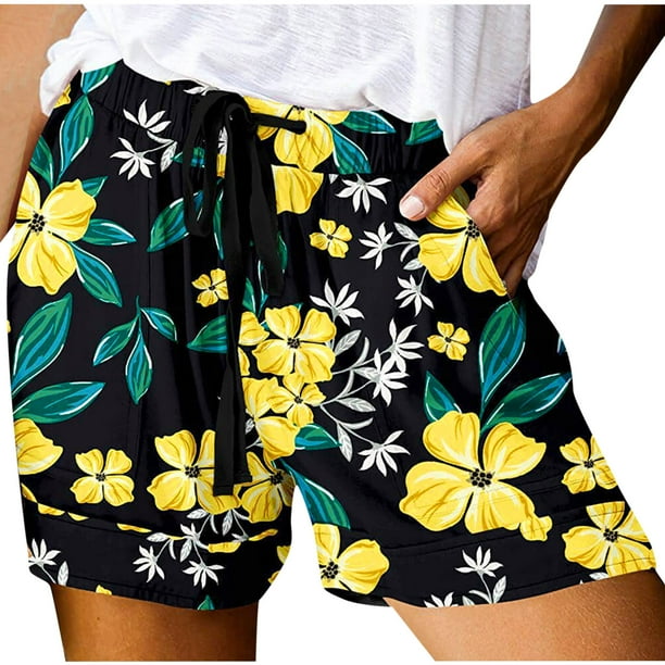 pbnbp Women's Quick Dry Board Shorts Floral Beach Shorts Swim Shorts