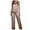Beige, variant on Cmfcve Women's Satin Pajamas Set V-Neck Lace Patchwork Striped Sleepwear Sets Casual Sleeveless Cami Top and Long Pants Homewear Lounge Set