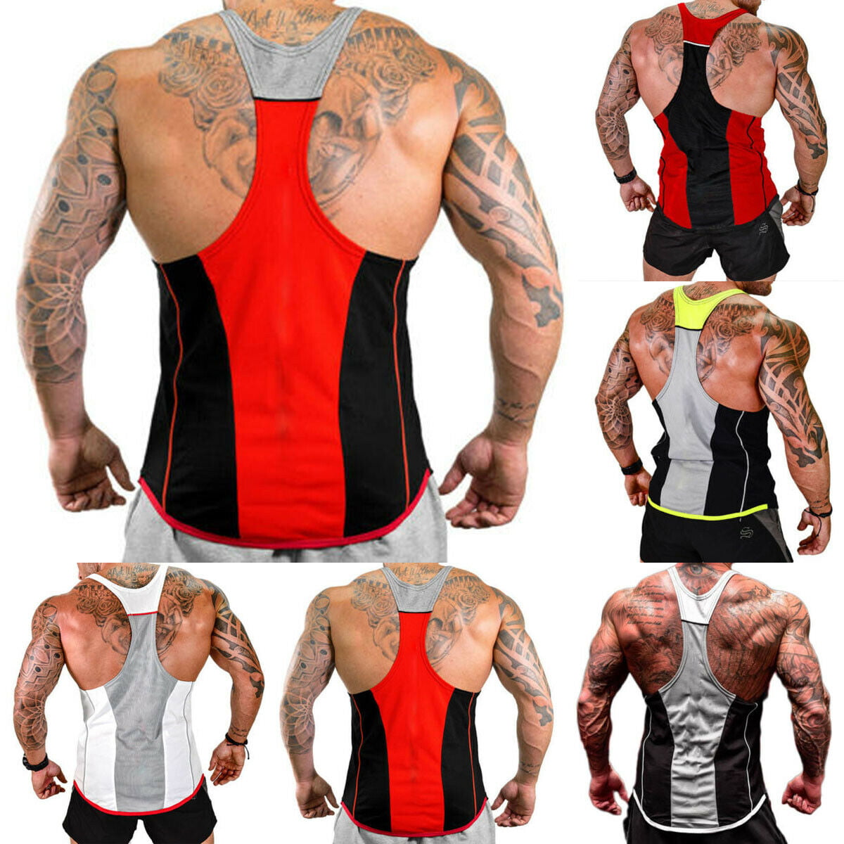Mens 1 Pack Sport Jockey Fashion Power Vest Fit Muscle Gym Tee 