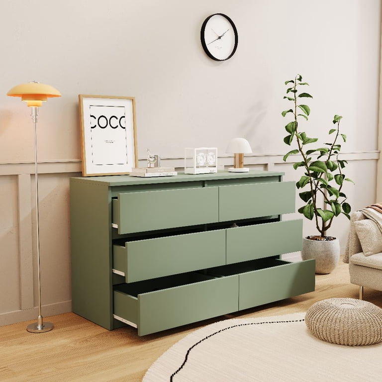 green tall dresser Hand-Painted Floral Pattern Designed to bring a sophisticated and vintage charm to any room Homfa 7 Drawer Dresser, Modern
