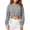 Gray, variant on Womens Drawstring Hem Cropped Sweatshirt Long Sleeve Drop Shoulder Midriff Baring Top