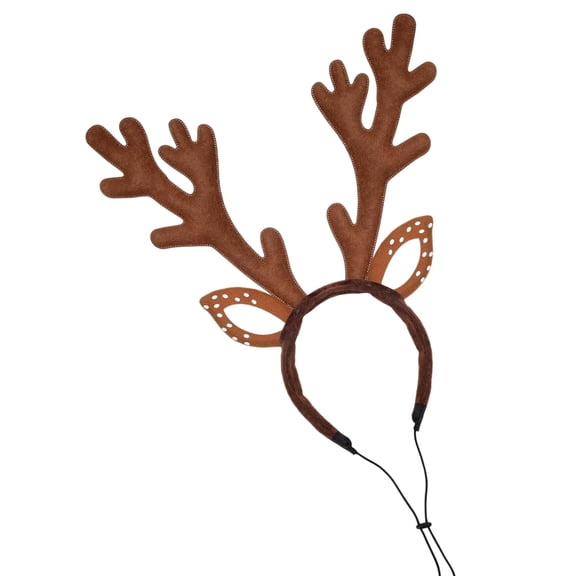 Soft Reindeers Antlers Headwear For Dog Christmas Celebration Regulable Belt Pet Costume Photography Accessory