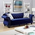 thumbnail image 6 of Furniture of America Basonne Glam Fabric Nailhead Trim Sofa in Blue, 6 of 7