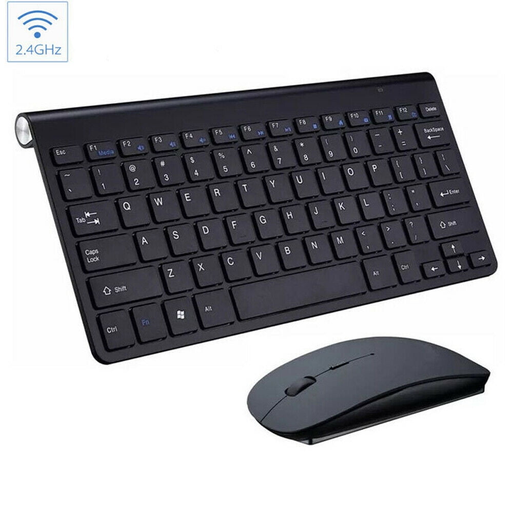 Waterproof 2.4G Mini Wireless Keyboard and Mouse Set For Mac Apple PC  Computer Black