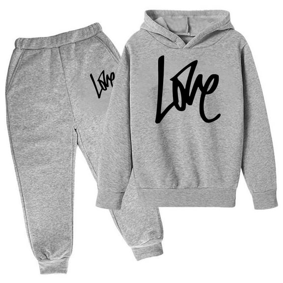 shqvo 4t Girls Outfits Letter Print Fashion Long Sleeve Sweatsuit Pullover Tops and Pants Set for Girls