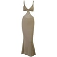 thumbnail image 1 of Dress, Women Solid Color Cutout Spaghetti Straps Backless Cotton Bodycon Maxi for Banquet, 1 of 8