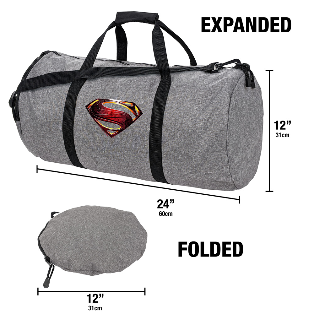 Justice League Movie Superman Logo Lightweight Duffel Bag for Sports and Gym Packable for Travel