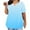 Light Blue, variant on fatyb Women's Plus Size Tops V Neck Short Sleeve Tee Blouses Printed Summer Casual Loose Tunic Shirts