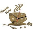 thumbnail image 1 of Reloj de pared acrílico DIY, reloj moderno silencioso para la hora del café, pegatina de pared con forma de taza, reloj con números huecos, 1 of 6