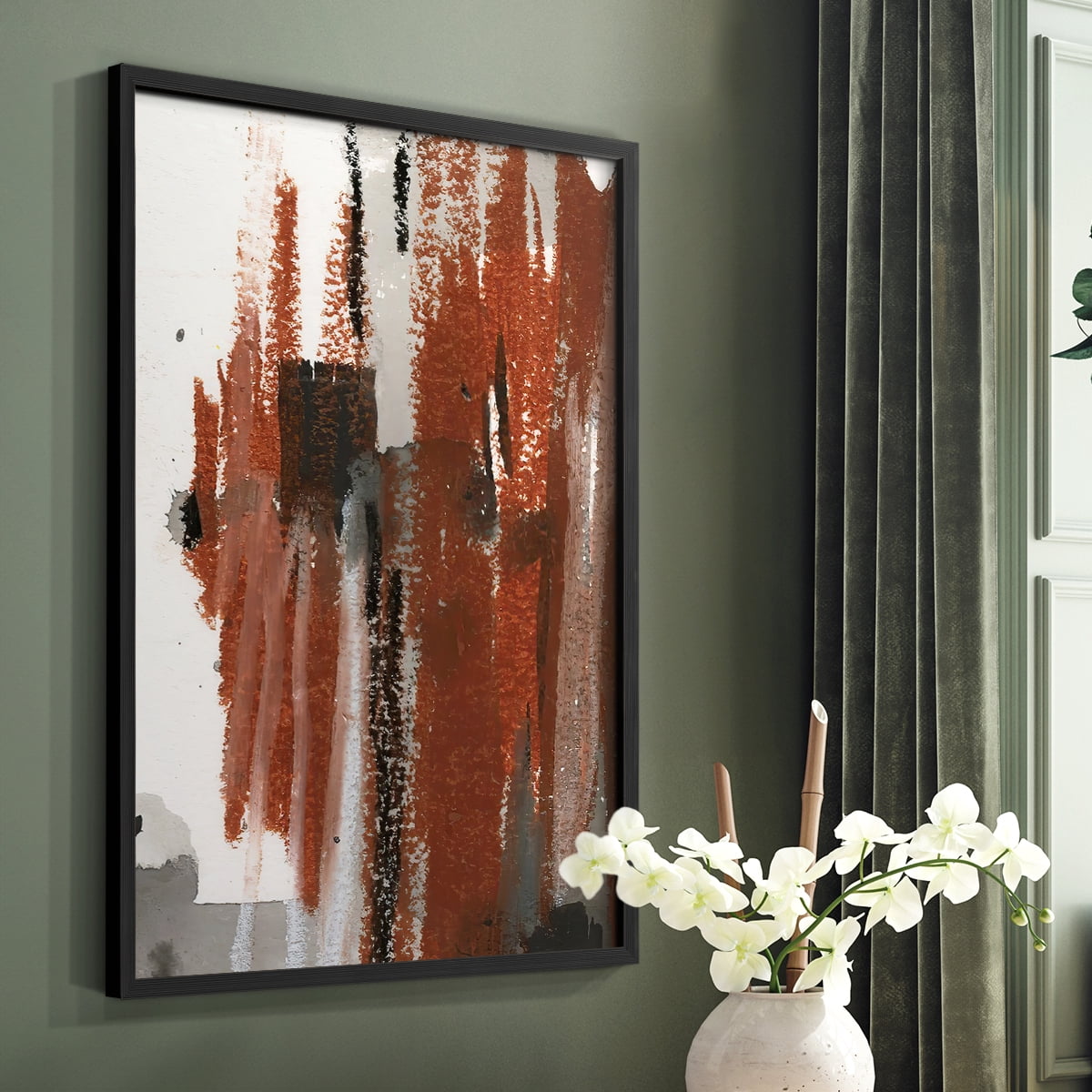 Loft Pastel V Framed Print in Black Solid Wood Framed Print No Nail Hanging