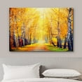 thumbnail image 3 of wall26 Canvas Print Wall Art Sunlight Shine Over Yellow Autumn Forest Path Nature Wilderness Photography Modern Art Rustic Scenic Colorful Multicolor for Living Room, Bedroom, Office - 12"x18&qu, 3 of 5
