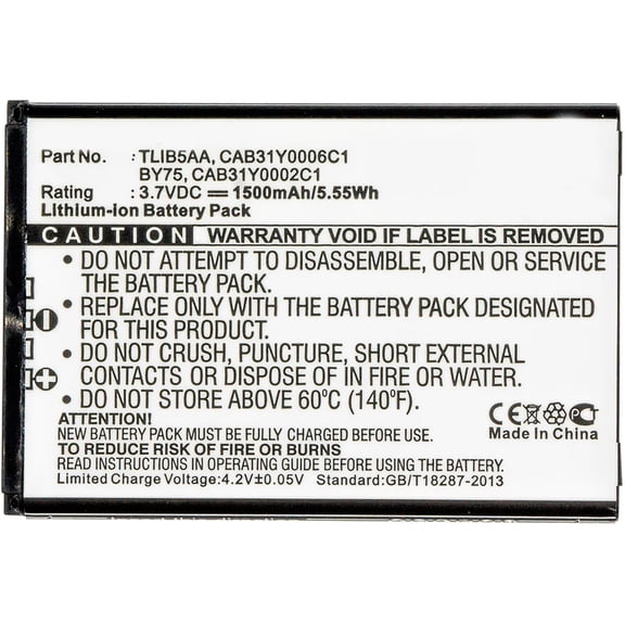Batteries N Accessories BNA-WB-L3031 Cell Phone Battery - Li-Ion, 3.7V, 1500 mAh, Ultra High Capacity Battery - Replacement for Alcatel BY75 Battery