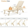 thumbnail image 6 of Dycanpo Lounge Chair Outdoor, Resin Chaise Lounge with Wheels & Adjustable Backrest,Sand, 6 of 9