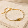 thumbnail image 5 of VNOX Gold Stainless Steel Rose Tennis Bracelet with Crystal Accents, Anniversary Gift for Women, 5 of 7
