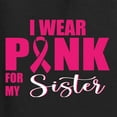 thumbnail image 2 of Wild Bobby Breast Cancer Awareness I Wear Pink for My Sister Front and Back Graphic Zip Up Hoodie Sweatshirt, Black, Small, 2 of 4