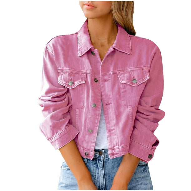 Chaqueta vaquera para mujer, cárdigan adelgazante de manga larga sólida, traje, abrigo con bolsillo, parte superior Odeerbi ODB-3