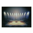 thumbnail image 1 of Basketball Cutting Board, Crowded Basketball Arena Just Before Game Starts Tournament Theme, Decorative Tempered Glass Cutting and Serving Board, Small Size, Beige Navy Brown, by Ambesonne, 1 of 1
