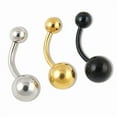 thumbnail image 2 of NUZYZ Surgical Stainless Steel Ball Barbell Belly Navel Ring Button Body Piercing, 2 of 8