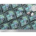 thumbnail image 3 of Soimoi Black Cotton Duck Fabric Diamond & Triangle Geometric Printed Craft Fabric by the Yard 42 Inch Wide, 3 of 3