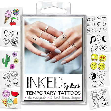 INKED by Dani Mini Temporary Tattoo Pack (Best Ink For Temporary Tattoos)