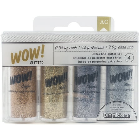 - WOW! Extra Fine Glitter .34oz 4/Pkg-Copper, Gold, Charcoal & Silver