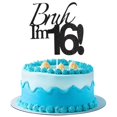 thumbnail image 1 of Cake Topper Varpotle Brush I'm 16 Black Glitter para cumpleaños número 16, 1 of 7