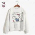 thumbnail image 2 of Sudadera con estampado de gran tamaño para mujer, sudadera holgada de estilo anime de otoño 2024, sudaderas con capucha de alta calidad con estampado de Hello Kitty para niña, 2 of 5