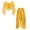 Yellow, variant on Alvivi Womens Belly Dance Outfits Flare Sleeve Crop Tops with Sequin Irregular Hem Skirts Set Black One Size