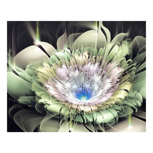 Full Drill DIY Diamond Painting Safe Crystal Rhinestone Embroidery Pictures 8075 Green Flower