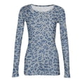 thumbnail image 4 of 2026 Long Sleeve Leopard Shirts for Women Crew Neck Tops for Everyday Wear, XL, 4 of 6