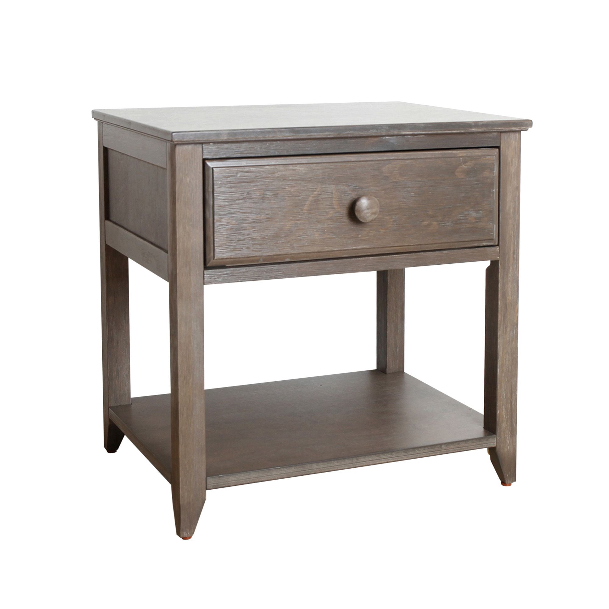 Max & Lily Nightstand with Storage Drawer, Small Solid Wood Bedside, Side Tables for Bedroom