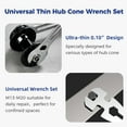 thumbnail image 3 of 3 PCS Universal Thin Hub Cone Wrench Set, Cr-V Steel + Ni-Cr Plating Super Hard Bicycle Wheel Hub Axle Nut Install Remover, 0.1in/2.5mm Ultra-thin 13-20mm Wrench Set for Home Bike Car Repair, 3 of 6