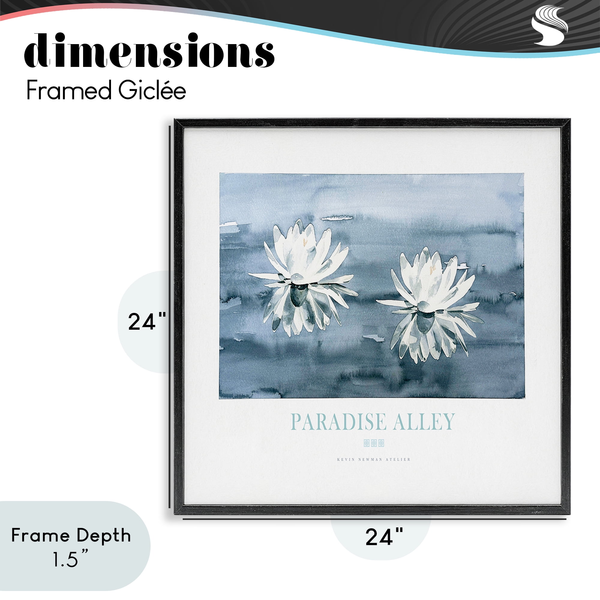Stupell Industries Paradise Alley Water Lilies Black Framed Giclee Art, design by Jadei Graphics