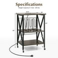 thumbnail image 3 of Giantex Support pour Tourne-Disque, Support de Plateau Tournant avec Station de Recharge Intégrée, Armoire de Rangement, Table d'Appoint pour la Maison, Chêne Gris, 3 of 8