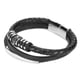 thumbnail image 1 of Pulsera trenzada de PU de acero inoxidable, pulsera de cuero PU trenzado negro para hombre, pulsera para hombre, experiencia incomparable, 1 of 9